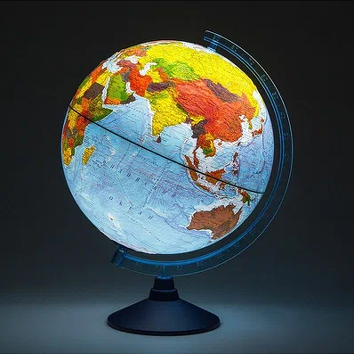 Интерактивный глобус Земли политический с подсветкой 250мм. от батареек.