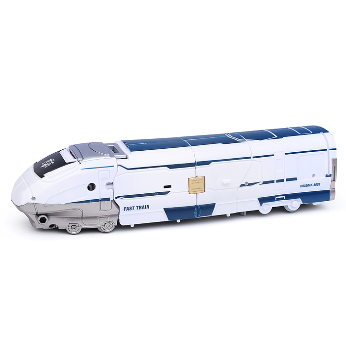 Трансформер 2в1 "Робот-поезд" цвет голубой, BOX 27,6х21,3х10,9см