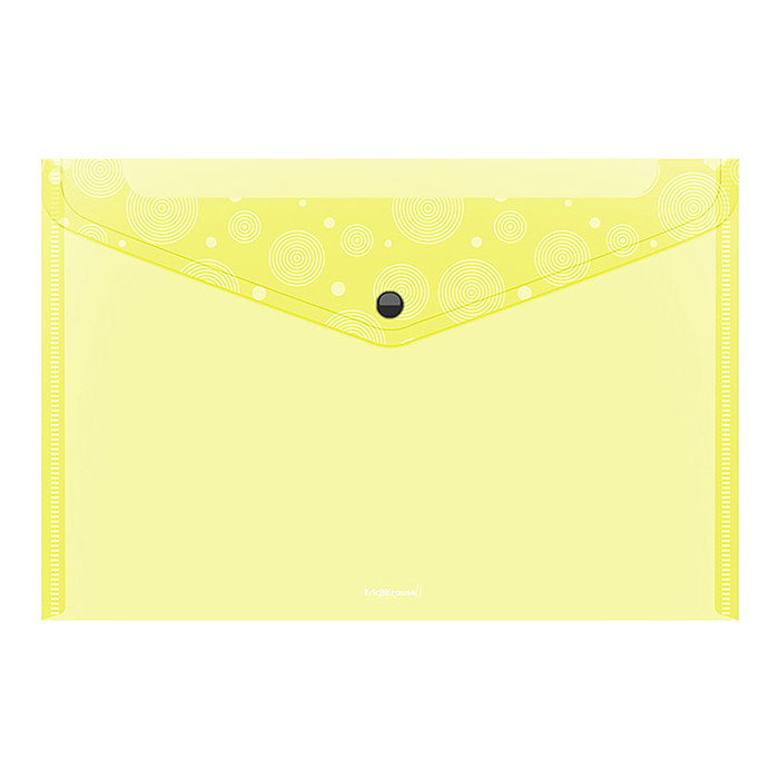 Папка-конверт на кнопке пластиковая Neon Dots, A4, ассорти