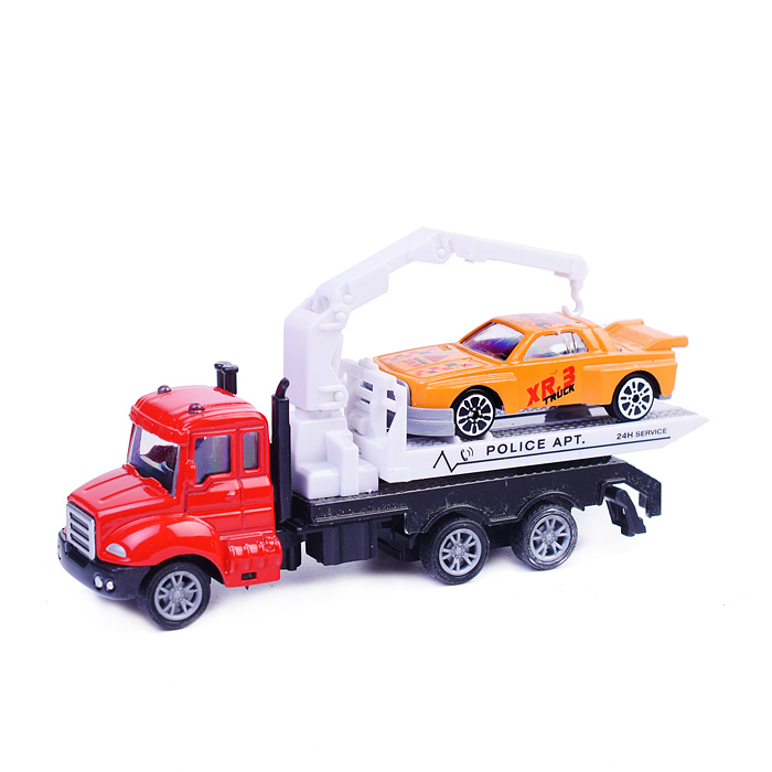 Эвакуатор инерц., металлическая кабина, металлическая мини машина, красный