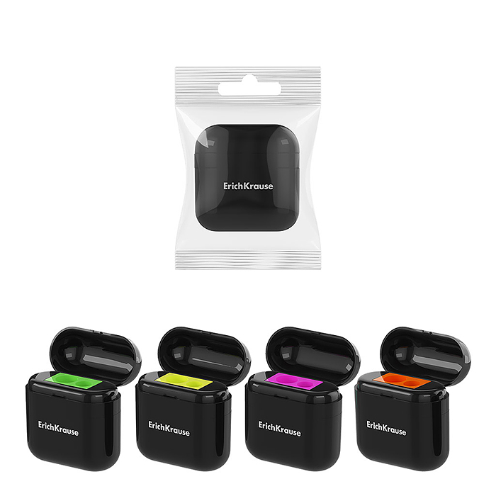 Точилка пластиковая Case Duo, Accent, с контейнером, ассорти (во флоупаке)