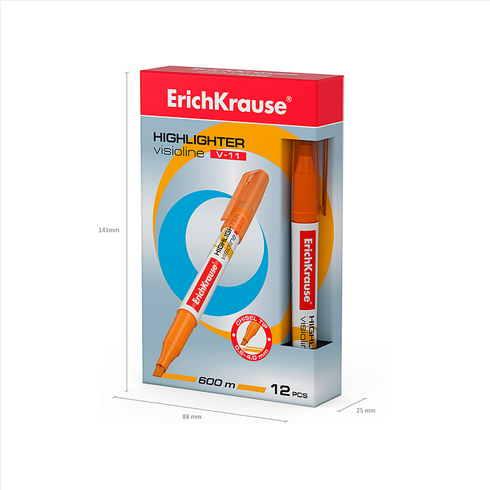 Фото к товару Маркер текстовыделитель Visioline V-11 Neon, цвет чернил оранжевый Маркер текстовыделитель Visioline V-11 Neon, цвет чернил оранжевый