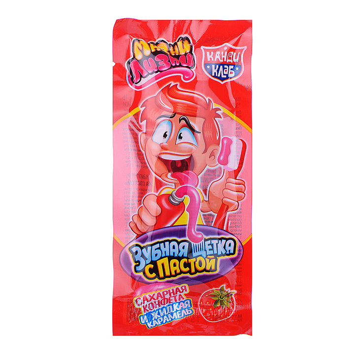Фото к товару Драже и жидкая карамель "Зубная щетка с пастой" 15г (30шт) Драже и жидкая карамель "Зубная щетка с пастой" 15г (30шт)