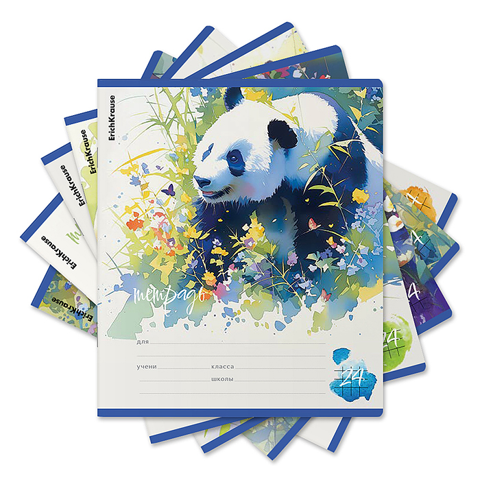 Тетрадь 24л. клетка "Flower Panda" 