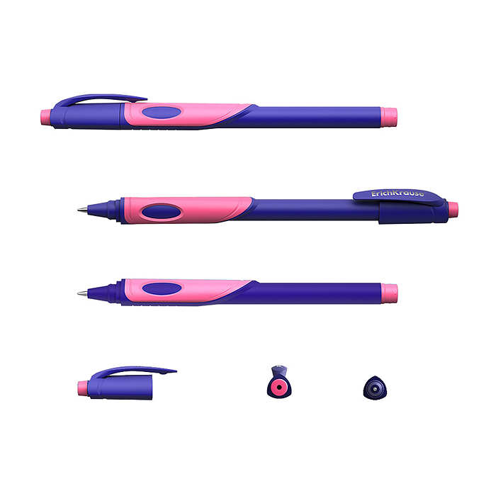 Набор из 2 ручек шариковых ErgoLine® Kids Stick&Grip Neon 0.7, Super Glide Technology, синие