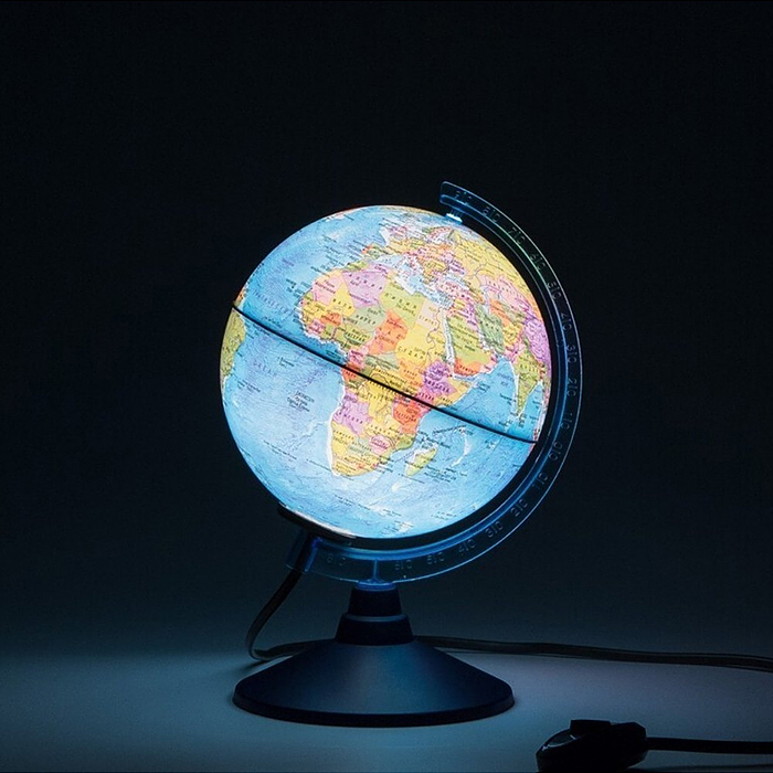 Глобус Земли политический 150 мм с подсветкой.Классик Евро 