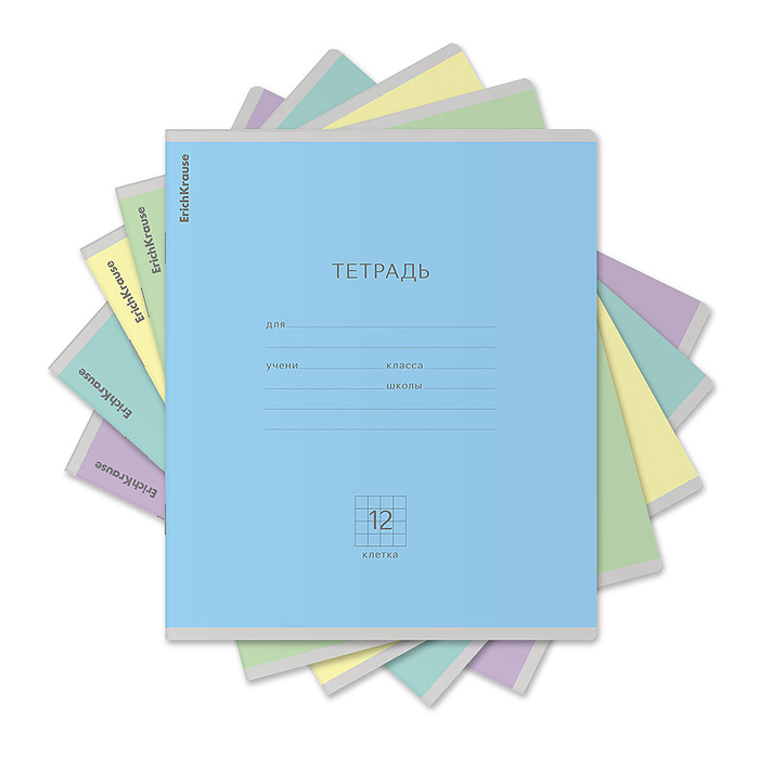 Тетрадь 12л. клетка, Классика ассорти, 