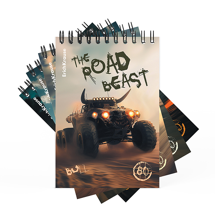 Блокнот 80л. "Road Beast" на спирали А6, клетка