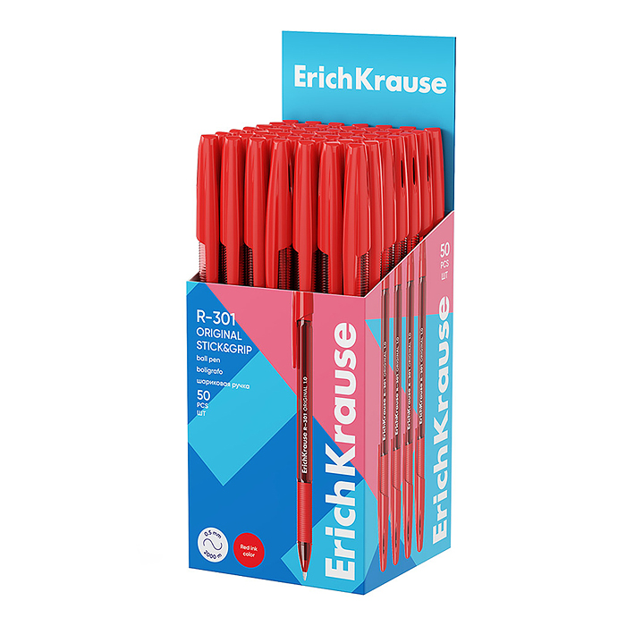 Ручка шариковая Stick&Grip Original 1.0, цвет чернил красный 