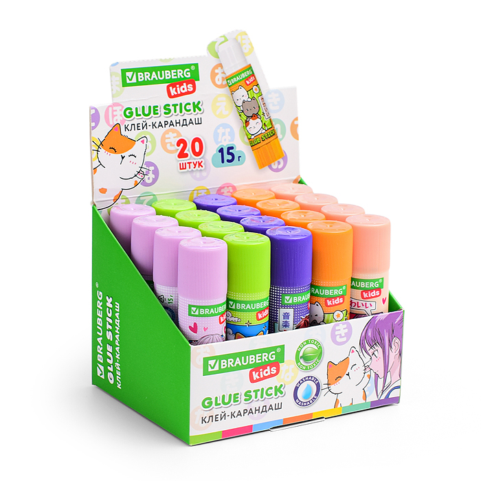 Клей-карандаш "Anime" 15 г, KIDS, ассорти