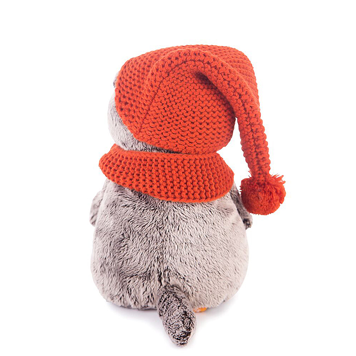 Фото к товару Кот Басик в вязаной шапке и шарфе Кот Басик в вязаной шапке и шарфе