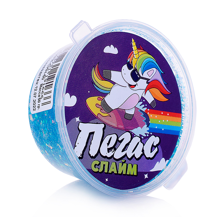 Слайм Пегас, 50 гр. ирис синий  