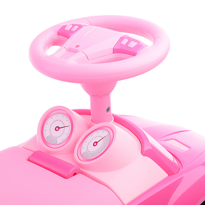 Каталка-автомобиль "SuperCar" №1 со звуковым сигналом (розовая)