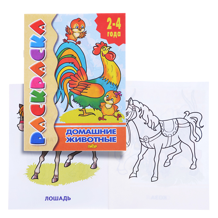 Раскраска 2-4 года. Домашние животные Раскраска 2-4 года. Домашние животные