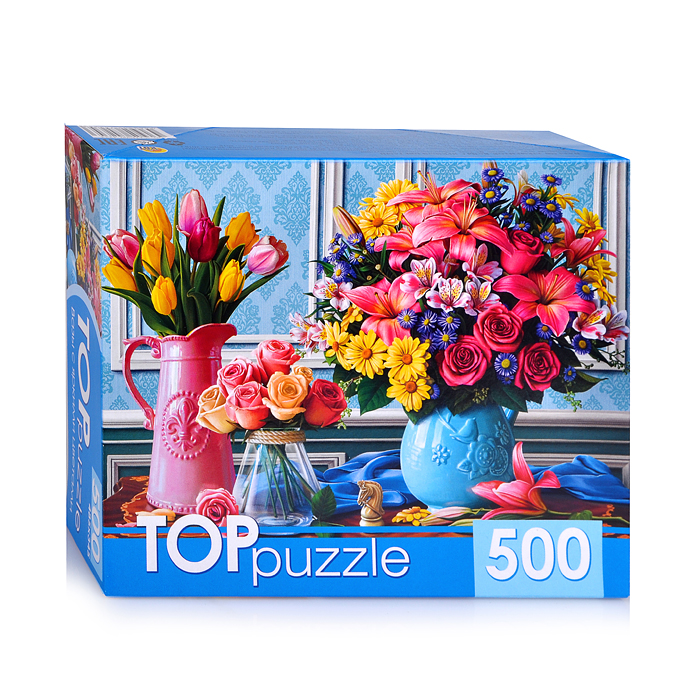 Пазлы 500 TOPpuzzle "Вазы с яркими цветами" Пазлы 500 TOPpuzzle "Вазы с яркими цветами"