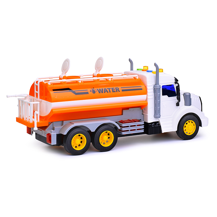 Профи, поливочный автомобиль инерционный (со светом и звуком) (оранжевый) (в коробке)