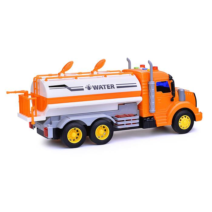 Профи, поливочный автомобиль инерционный (со светом и звуком) (оранжевый) (в коробке)