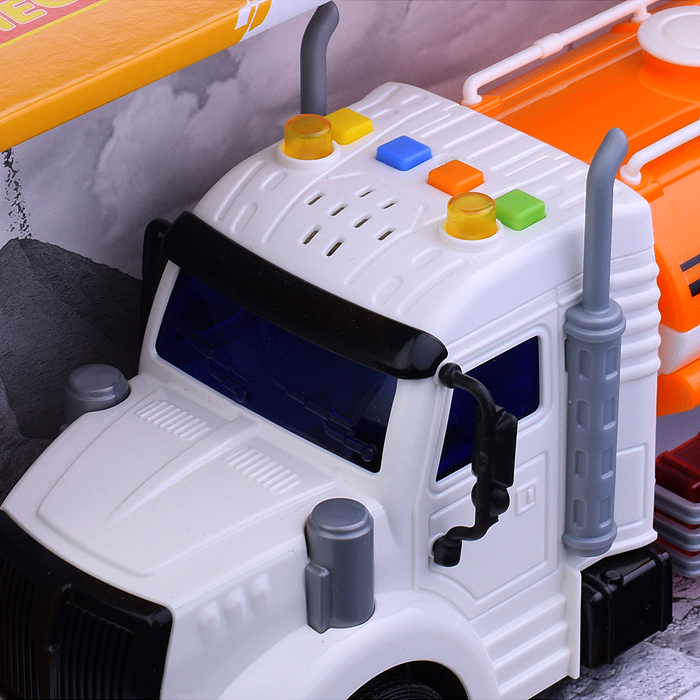 Профи, поливочный автомобиль инерционный (со светом и звуком) (оранжевый) (в коробке)