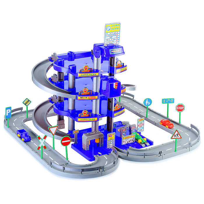 Фото к товару Паркинг 4-уровневый с дорогой и автомобилями, синий (в коробке) Паркинг 4-уровневый с дорогой и автомобилями, синий (в коробке)