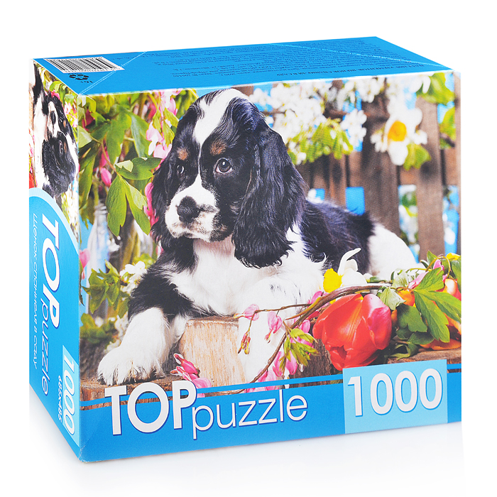 Пазлы 1000 TOPpuzzle "Щенок спаниеля в саду" Пазлы 1000 TOPpuzzle "Щенок спаниеля в саду"