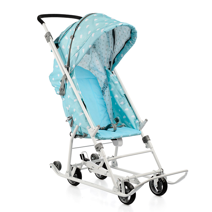 Фото к товару Коляска комбинированная "Наши детки 3-1К" (с облачками голубой) Коляска комбинированная "Наши детки 3-1К" (с облачками голубой)