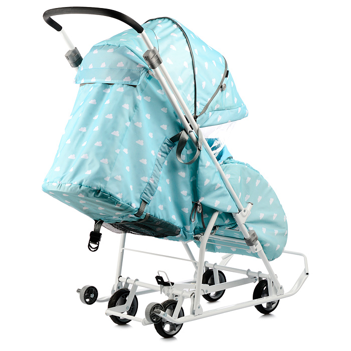 Фото к товару Коляска комбинированная "Наши детки 3-1К" (с облачками голубой) Коляска комбинированная "Наши детки 3-1К" (с облачками голубой)