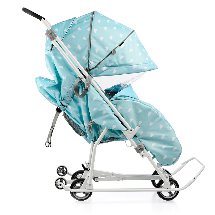 Фото к товару Коляска комбинированная "Наши детки 3-1К" (с облачками голубой) Коляска комбинированная "Наши детки 3-1К" (с облачками голубой)
