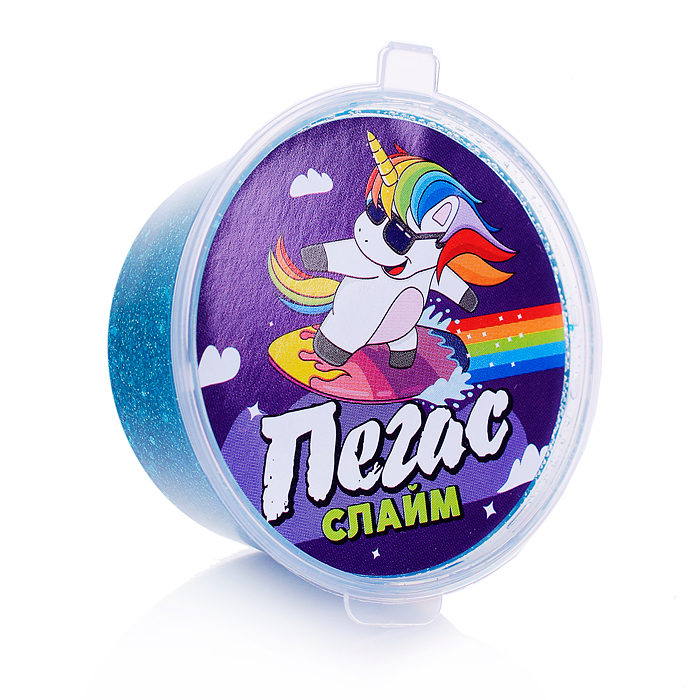 Слайм Пегас, 50 гр. голография, бирюза  