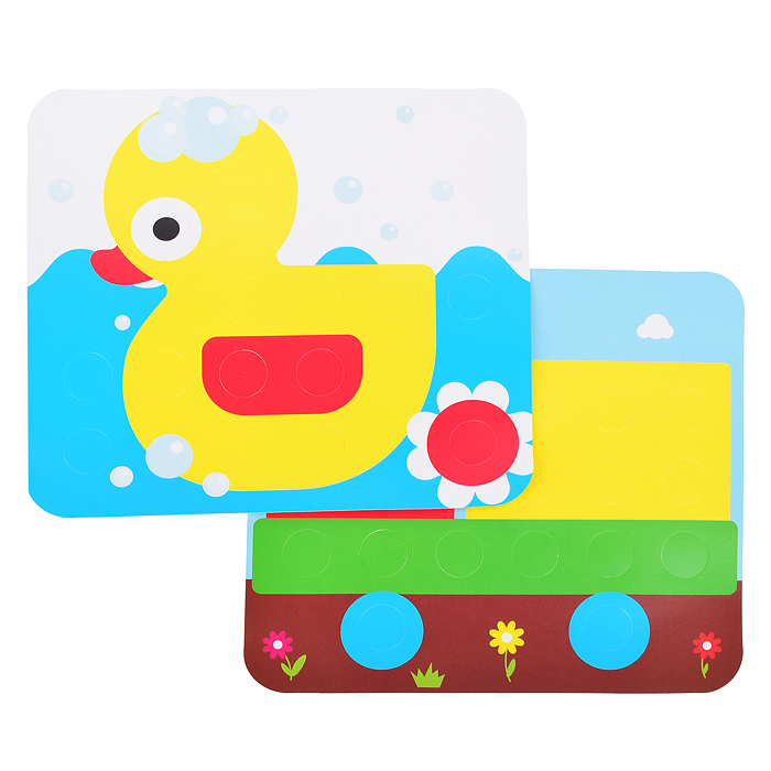 Мозаика 12 картинок в плёнке (32 фишки + 2 глазок) "Мозайкин для малышей"