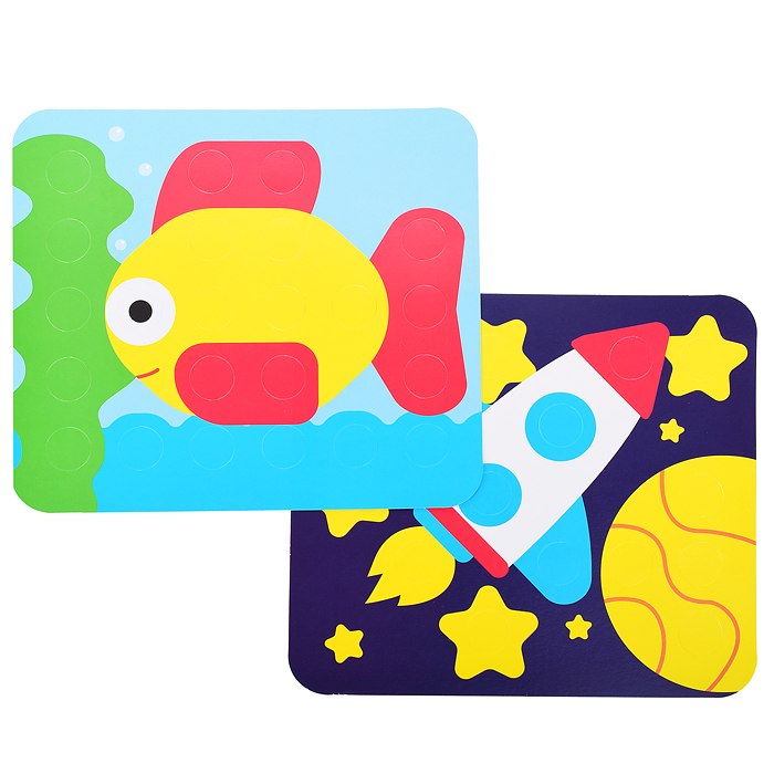 Мозаика 12 картинок в плёнке (32 фишки + 2 глазок) "Мозайкин для малышей"