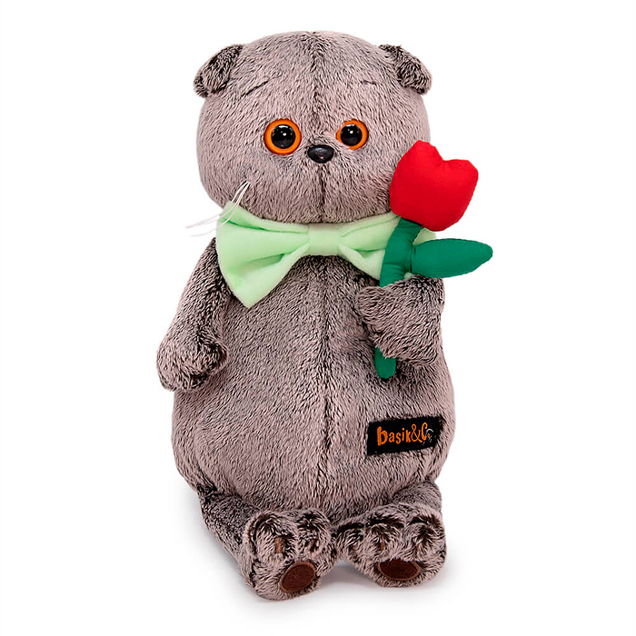 Кот Басик с тюльпаном Кот Басик с тюльпаном