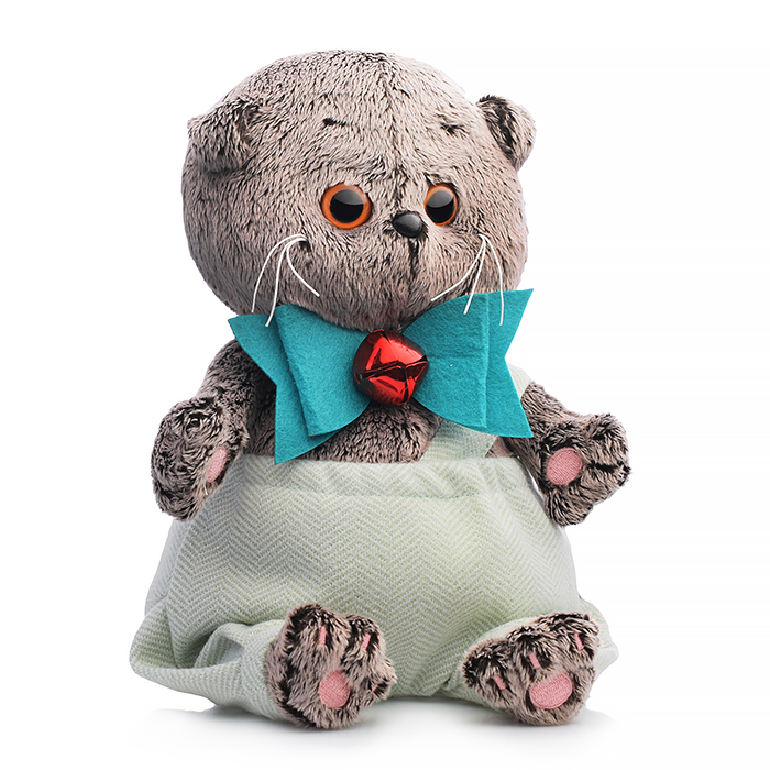 Фото к товару Кот Басик BABY в шортиках и банте с колокольчиком Кот Басик BABY в шортиках и банте с колокольчиком