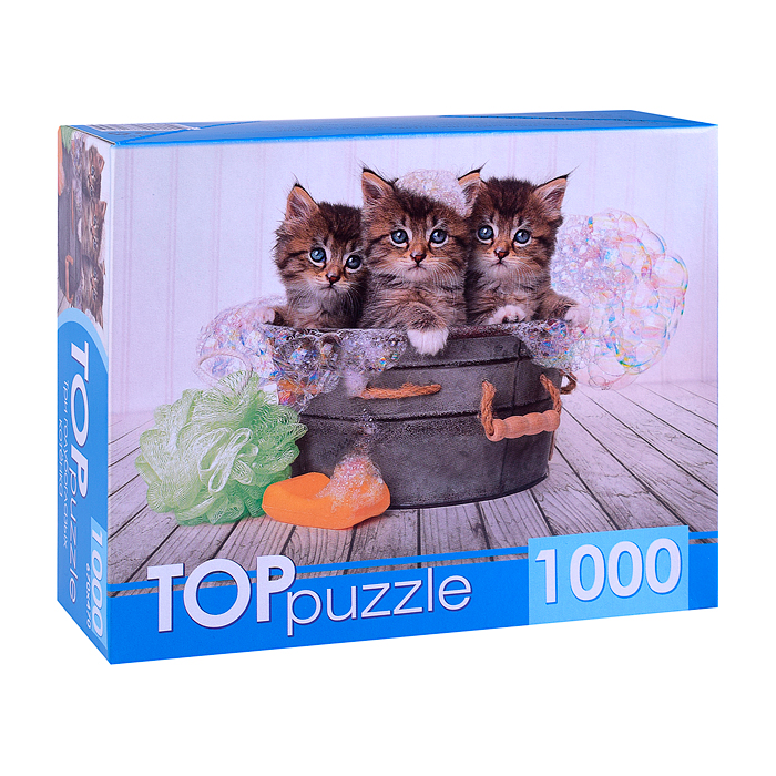 Пазлы 1000 TOPpuzzle "Три голубоглазых котёнка" Пазлы 1000 TOPpuzzle "Три голубоглазых котёнка"