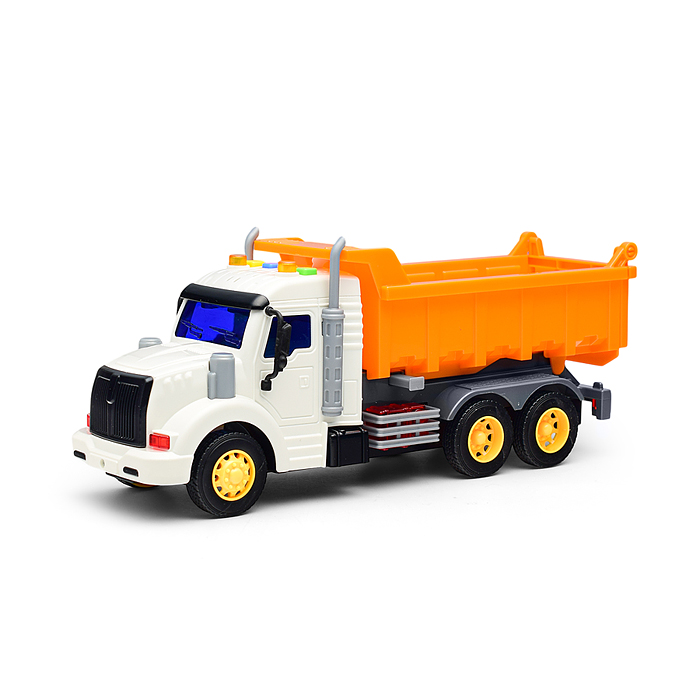 Автомобиль-самосвал "Профи" инерционный (со светом и звуком) (оранжевый) (в коробке)