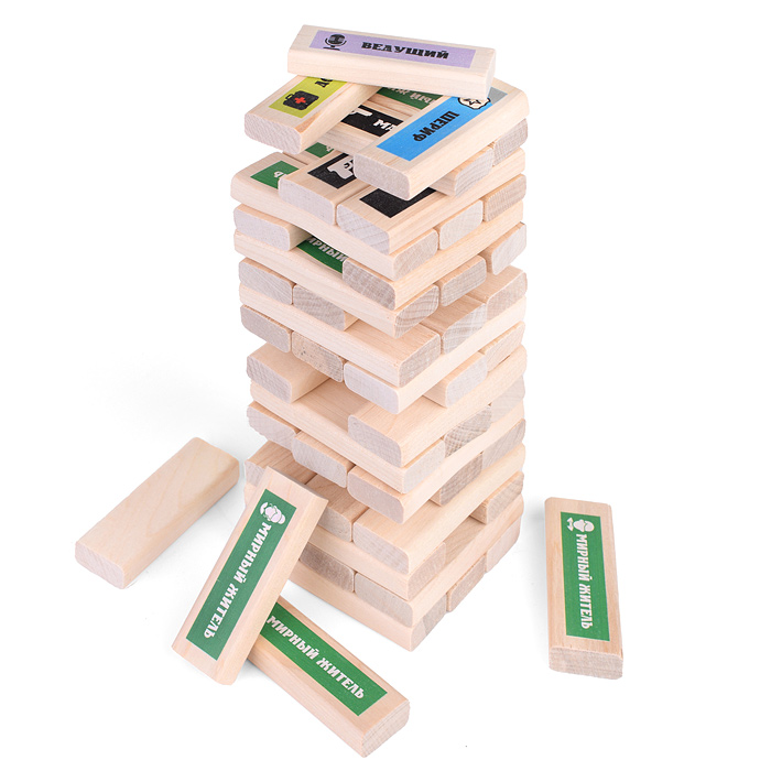 Настольная игра "Джанга башня "Мафия" (54 бруска)