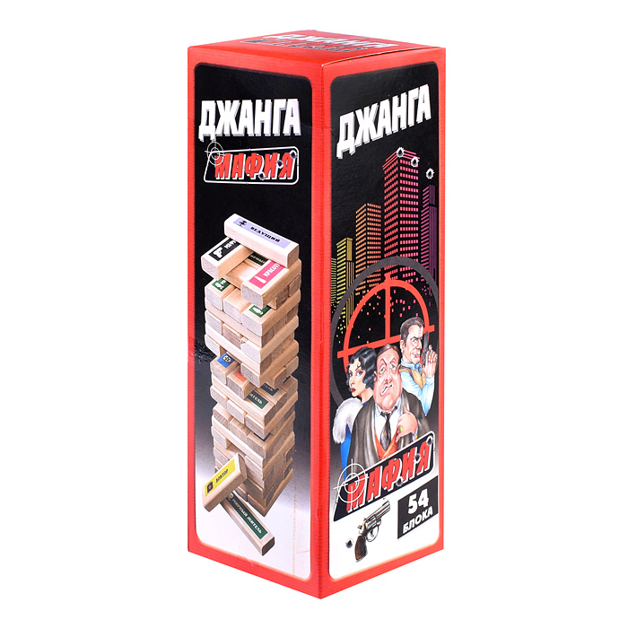 Настольная игра "Джанга башня "Мафия" (54 бруска)