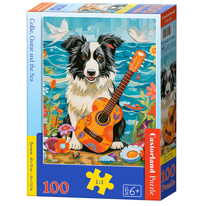Пазлы 100 "Колли, гитара и море" Пазлы 100 "Колли, гитара и море"