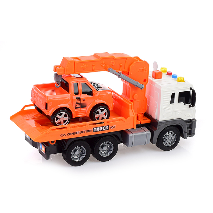 Фото к товару Машина JS106B "Эвакуатор" 1:16 (свет, звук) в коробке (цвет оранжевый) Машина JS106B "Эвакуатор" 1:16 (свет, звук) в коробке (цвет оранжевый)