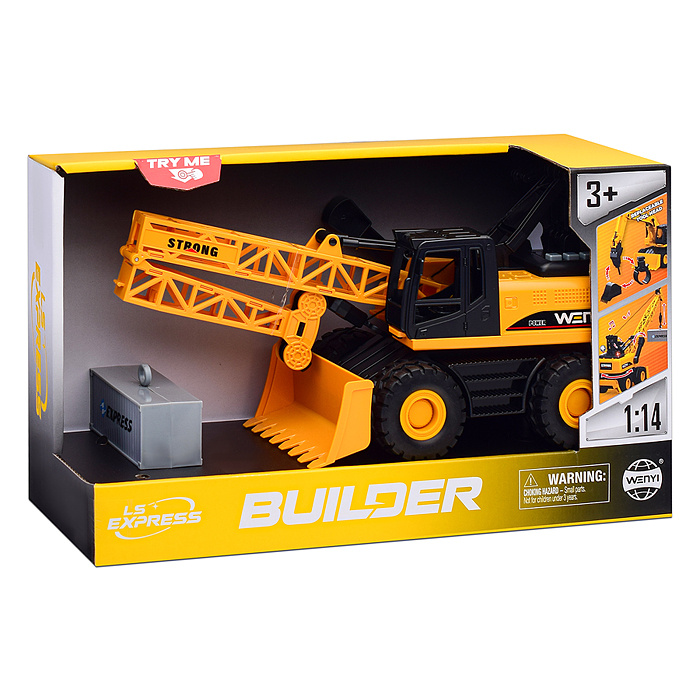 Спецтехника WY1140A "Кран" 1:14 (свет, звук) в коробке