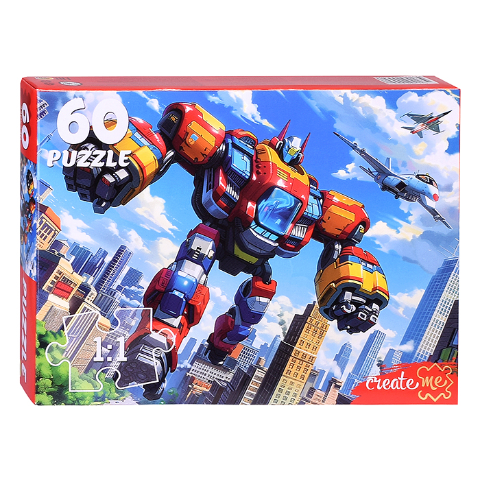 Пазлы 60 "Трансформеры в мегаполисе"