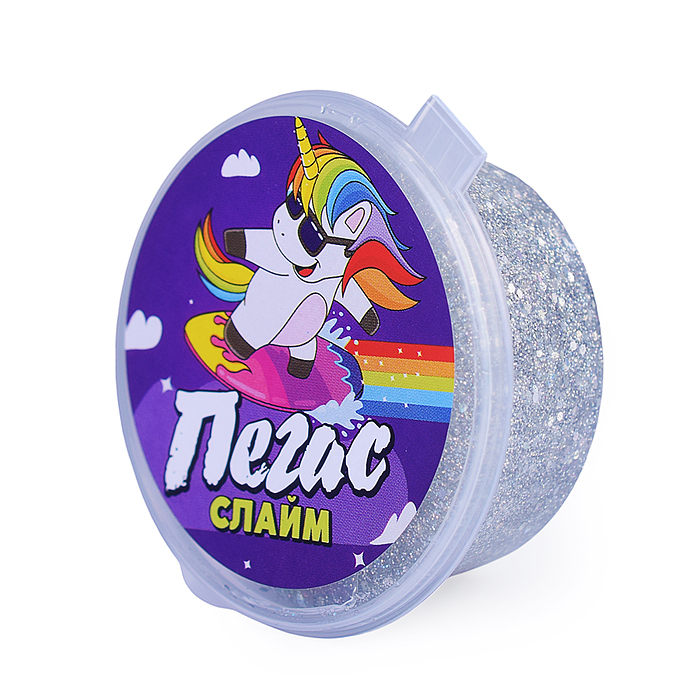 Слайм Пегас, 50 гр. голография серебро  
