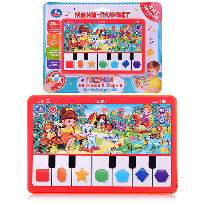 Обучающий планшет (25+ песен, потешек и звуков Барто А. на блист.)