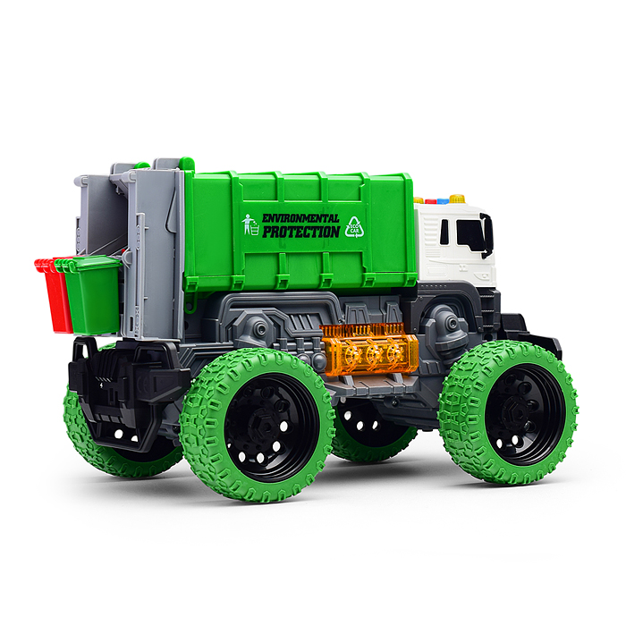 Машина JS108S "Мусоровоз Мега Сити" 1:16 (свет, звук) в коробке (зеленый)