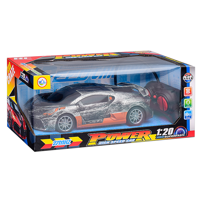 Машина 661-3D "Спортивный вираж" р/у 27 MHz, в коробке