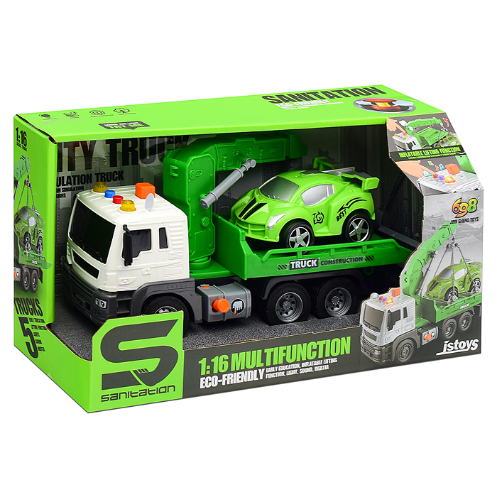 Машина JS106 "Эвакуатор спортивных машин" 1:16 (свет, звук) в коробке