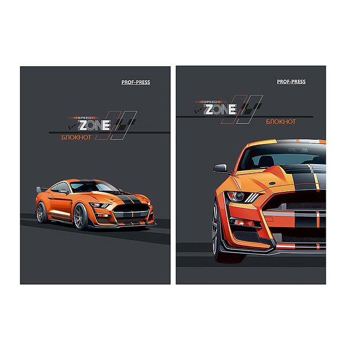 Блокнот 48л. А7 "Крутая тачка" КБС, цвет.мелов.обл, блок-офсет