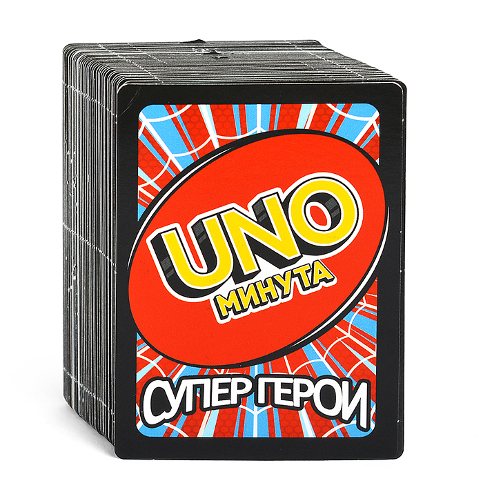 Фото к товару Карточная игра "Супергерои" UNO минута 92х130х22 мм. Карточная игра "Супергерои" UNO минута 92х130х22 мм.