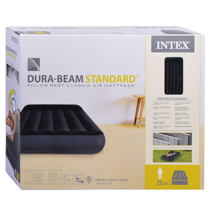 Матрас надувной Pillow Rest Classic Fiber-Tech, 99 х 191 х 25 см, 64141 INTEX не товарный вид,наруше