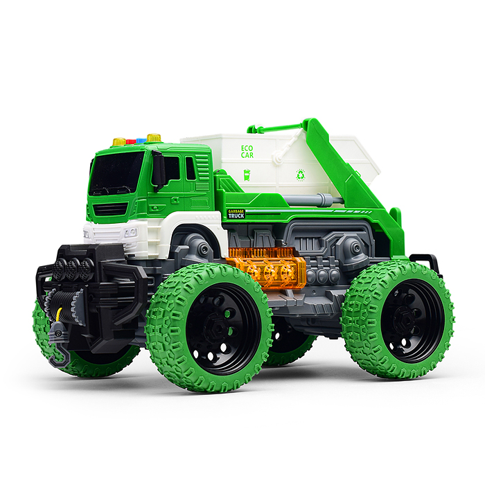 Машина JS107S "Мусоровоз для строительного мусора" 1:16 (свет, звук) в коробке