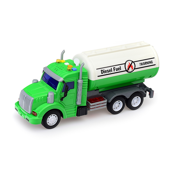 Автомобиль с цистерной "Профи" инерционный (со светом и звуком) зелёный